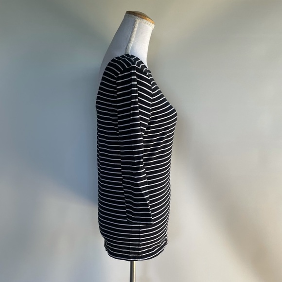 Halogen 3/4 Sleeve Striped Tee - sz M - Picture 4 of 5